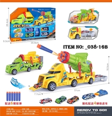 _038-16B  HỘP XE CONTAINER TRỚN BẮN HÍT CHỞ 4C XE HƠI + BỆ PHÓNG