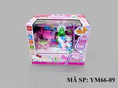 YM66-09 HỘP ĐU QUAY CÔNG VIÊN PIN + XE ĐẨY KEM+ BÀN+ GHẾ+ 4C MÈO KITTY + CẦU THANG (NHÀ)
