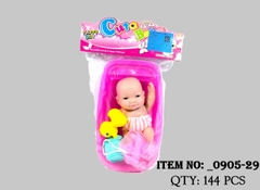 _0905-29  TÚI THAU TẮM BÉ + 1C VỊT + BÔNG TẮM (PVC)