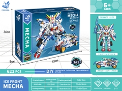 _0918-60  HỘP LOGO RÁP ROBO BIẾN HÌNH XE 621 MIẾNG 2 IN 1