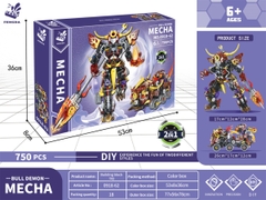 _0918-62  HỘP LOGO RÁP ROBO BIẾN HÌNH TRÂU 750 MIẾNG 2 IN 1