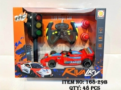 168-29B  HỘP XE ĐUA CÓ NGƯỜI ĐIỀU KHIỂN VÔ LĂNG 7 ĐỘNG TÁC, ĐÈN GIAO THÔNG + BIỂN BÁO, KHÔNG SẠC