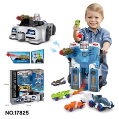 17825  HỘP XE HƠI ROBO BỆ PHÓNG NUỐT XE KHỦNG LONG + BẮN HÍT