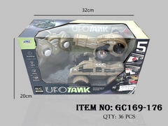 GC169-176  HỘP XE TĂNG ĐIỀU KHIỂN 7 ĐỘNG TÁC BẮN ĐĨA, CÓ SẠC, XOAY 360 ĐỘ