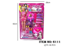 6111  VỈ TRANG ĐIỂM TÚI XÁCH, GƯƠNG, LƯỢC + 6 ĐÔI GIÀY + 4C CÀI TÓC + 1C BABY