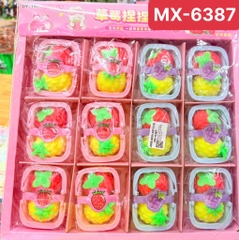 MX-6387 LỐC SQUISHY GIỎ SIÊU THỊ DÂU THƠM 12 CÁI DY-102