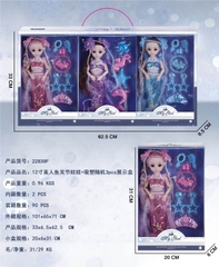 22839F  HỘP BABY 3C NGƯỜI CÁ KHỚP, MẮT THỦY TINH + TRANG SỨC