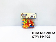 2017A  TÚI RÁP LÂU ĐÀI, XE LỬA + 1C CHONG CHÓNG 90 MIẾNG  (PVC)
