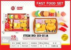 23-21A  HỘP BẾP THỨC ĂN NHANH, GÀ, ĐÙI GÀ, BÁNH HAMBUGER, KHOAI TÂY CHIÊN, KEM