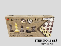 2458  HỘP CỜ VUA, CỜ CARO 2 IN 1 NAM CHÂM
