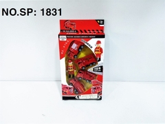 1831  HỘP XE CỨU HỎA SẮT TRỚN 4C ĐỦ MẪU + 1 NGƯỜI