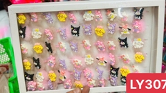 LY307 LỐC NHẪN LÔNG SANRIO 60 CÁI ĐỦ MẪU