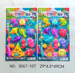 3067-107  VỈ CÂU CÁ 1 CẦN 10C + 1C THUYỀN (CÁ, TÔM, MỰC, CUA)