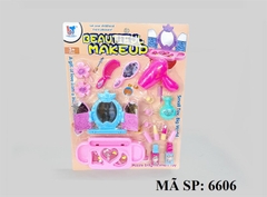 6606  VỈ TRANG ĐIỂM, MÁY SẤY, GƯƠNG, SON, LƯỢC, 3C NHẪN, 2 CỘT TÓC