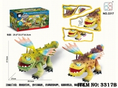 3317B  HỘP KHỦNG LONG PIN MẮT LÒI CÁNH ĐÈN