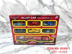 3599-1  HỘP XE CONTAINER SẮT + 6C XE HƠI CARS TRỚN