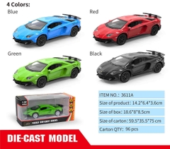 3611A  HỘP XE HƠI LAMBORGHINI MÔ HÌNH PIN NÚT ĐÈN MỞ CỬA