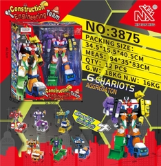 3875  HỘP RÁP ROBO BIẾN HÌNH XE CÔNG TRÌNH ĐỦ MẪU