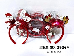 39049F  TÚI 2C CÀI TÓC ĐÈN NOEL 2C NGƯỜI TUYẾT KIM TUYẾN - 2 CÁI