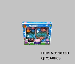 1832D  HỘP BÁC SĨ TAI NGHE, THUỐC, MẮT KIẾNG + 4C HEO HỒNG   1832A B, 1832C D