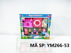 YM266-53  HỘP NHÀ HEO HỒNG 7C (4C HEO, 3C CHUỘT) + LÂU ĐÀI, MÁY GIẶT, XÀ BÔNG, MÓC   YM66A5, YM66A7-, YM66A9