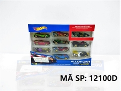 12100D  HỘP XE HƠI, ĐUA SẮT TRỚN 10C ĐỦ MẪU   HOT WHELLS