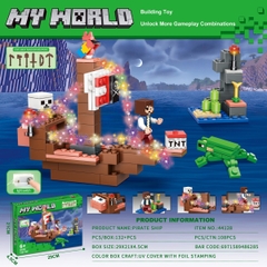 44128  HỘP LOGO RÁP MY WORLD PIN ĐÈN 132 MIẾNG