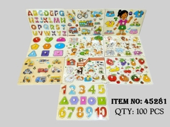 45281  BẢNG GỖ ĐỦ MẪU (CHỮ SỐ, TRÁI CÂY, THÚ)