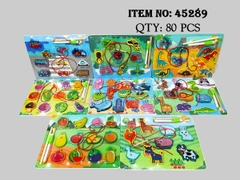 45289  BẢNG GỖ ĐỦ MẪU (CÂU CÁ, TRÁI CÂY)