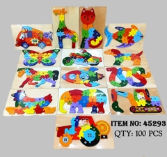 45293  BẢNG GỖ XẾP HÌNH ĐỦ MẪU (XE CÔNG TRÌNH)