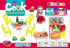 88-15  TÚI BẾP BỒN RỬA CHÉN + 4 GHẾ + THỨC ĂN + 1C BÉ