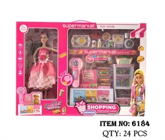 6184  HỘP BABY 1C KHỚP, MẮT THỦY TINH + MÁY TÍNH TIỀN SIÊU THỊ, TỦ LẠNH, RỔ SIÊU THỊ, THỨC ĂN NHANH