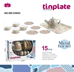 555-CH043  HỘP BẾP TÁCH TRÀ INOX + 4 LY 15 MÓN GẤU VÀNG