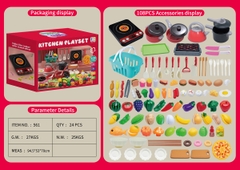 561  HỘP BẾP ĐIỆN PIN, LÒ NƯỚNG, NỒI + TRÁI CÂY DÍNH 108 MIẾNG