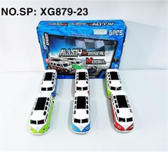 XG879-23  HỘP XE BUS SẮT TRỚN 6C (PIN NÚT ĐÈN NHẠC)