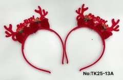 TK25-13A  TÚI 2C CÀI TÓC NOEL SỪNG TUẦN LỘC NƠ MERRY CHIRISTMAS