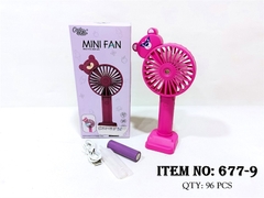 677-9  HỘP QUẠT PIN GẤU DÂU PHUN SƯƠNG + SẠC USB