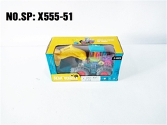 X555-51  HỘP XE CÔNG TRÌNH CÀO PIN NHẠC ĐÈN, BÁNH RĂNG