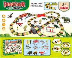 W3014  HỘP ĐƯỜNG RAY KHỦNG LONG PIN + 2C XE 360 MIẾNG