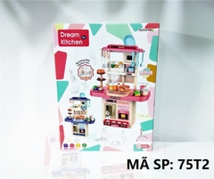 75T2  HỘP KỆ BẾP PIN LÒ NƯỚNG, TỦ LẠNH, KỆ BÁNH MÌ HAMBUGER, BẾP GAS, BỒN RỬA RAU (HỒNG)   Dream Kitchen   75T-1, 75T-2, 75T-3, 75T-4