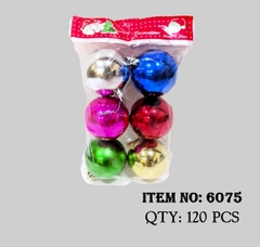 6075  TÚI 6 QUẢ CHÂU TRANG TRÍ CÂY THÔNG NOEL ĐỦ MÀU