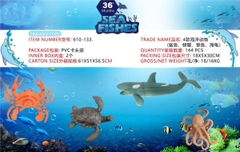 610-133  TÚI THÚ BIỂN 4C ĐỦ MẪU (CÁ MẬP, RÙA, CUA)