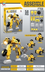 628-11A  HỘP LOGO RÁP ROBO BIẾN HÌNH XE 58 MIẾNG