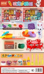 551-115A  HỘP BẾP LÒ NƯỚNG, BÀN, GHẾ, NỒI, CHẢO, DAO + 1C THỎ