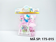 175-015  TÚI MÈO KITTY 4C + XÍCH ĐU + 2C GIƯỜNG + DÙ + KEM, KẸO  (PVC)