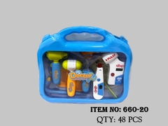 660-20  HỘP VALI BÁC SĨ TAI NGHE, NHIỆT KẾ PIN, BÚA