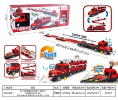 660-S32  HỘP XE CONTAINER PIN ĐƯỜNG RAY CHỞ 2C XE HƠI + BỆ PHÓNG