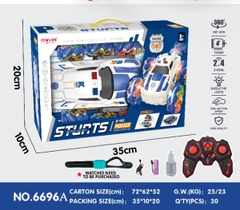6696A  HỘP XE CẢNH SÁT ĐIỀU KHIỂN 7 ĐỘNG TÁC, ĐỒNG HỒ ĐIỀU KHIỂN, 6 BÁNH, PHUN KHÓI, CÓ SẠC