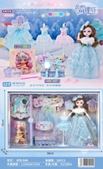 678-24A  HỘP BABY 1C KHỚP, MẮT THỦY TINH + 1 ÁO + GƯƠNG + LƯỢC
