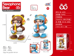 682B  HỘP GẤU THỔI KÈN NHẢY DANCING PIN ĐÈN